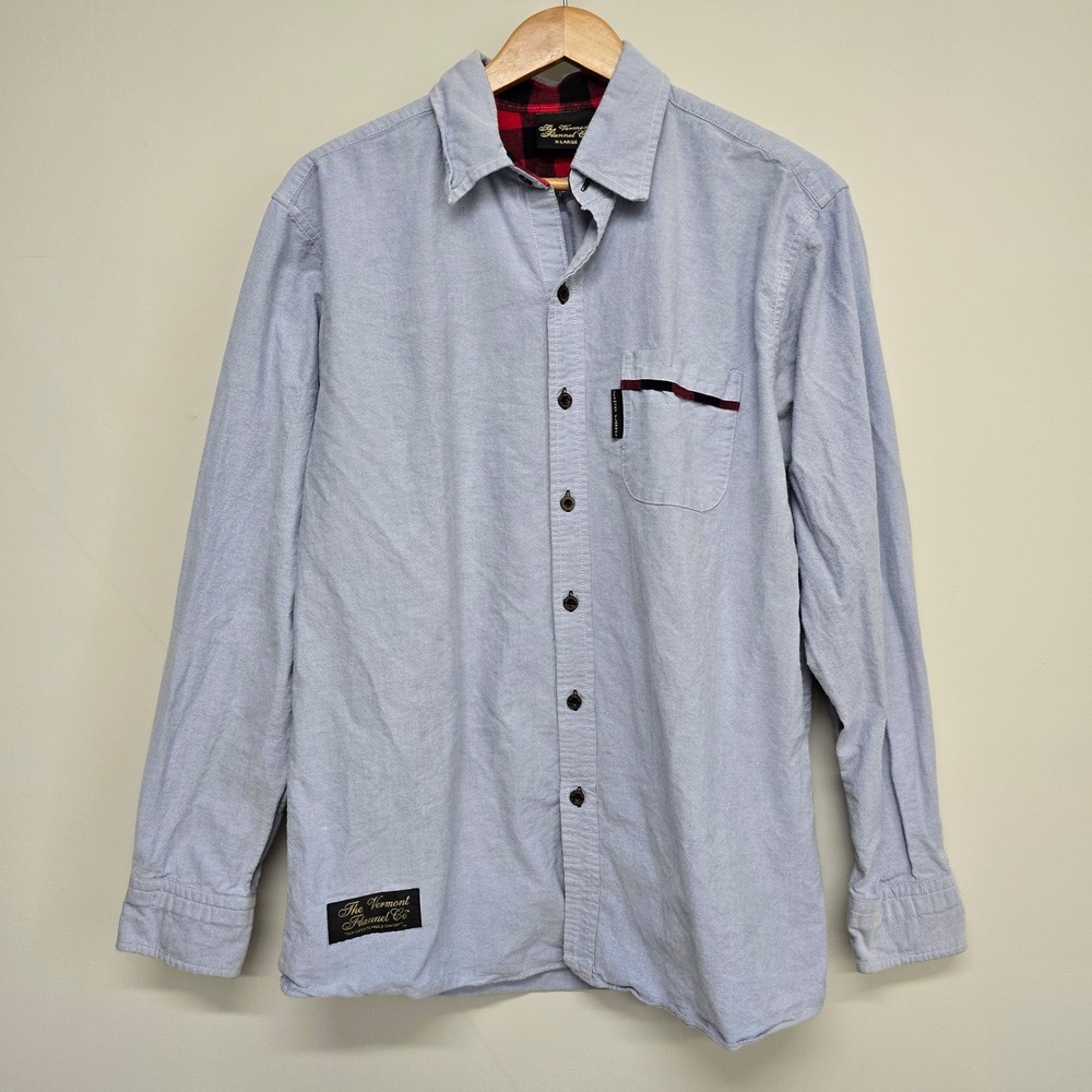 The Vermont Flannel Co‎ Shirt Mens XL Blue Button Up Rugged Cabincore USA